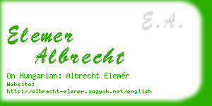 elemer albrecht business card